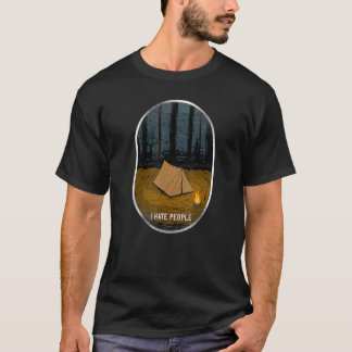 キャンピング 私は人間が嫌い テント Tシャツ