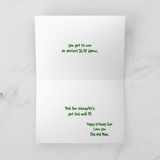 キャンピング，誕生日 カード (内部)