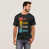 キャンピング 食べる 寝る 登る 繰り返す クラシック サマー Tシャツ (正面フル)