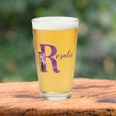 キャンピーパープル図解入りの、写真付きのきらめく文字R タンブラーグラス