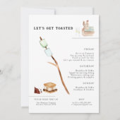 キャンピ図解入りの、写真付きのング |バチェロレッテ週末 招待状 (裏面)