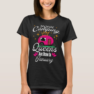 キャンピ実在ングクイーンは生まれ1月の誕生日C Tシャツ