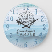 キャンピ忙しングタイムカスタムキャンパー ラージ壁時計 (正面)