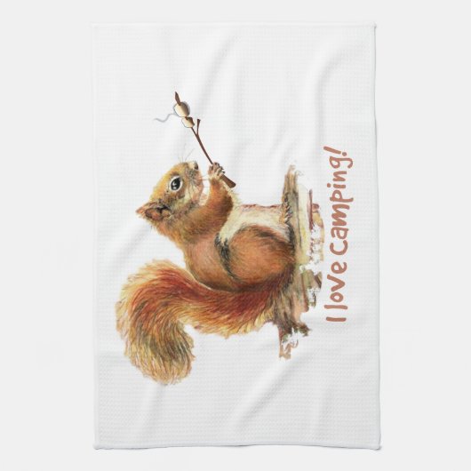 キャンピ生まれングおもしろいリスかわいい動物の引用文 キッチンタオル (縦)