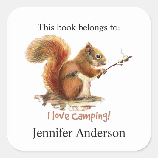 キャンピ生まれングおもしろいリスかわいい動物の引用文 スクエアシール (正面)