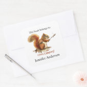 キャンピ生まれングおもしろいリスかわいい動物の引用文 スクエアシール (封筒)