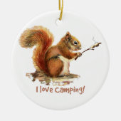 キャンピ生まれングおもしろいリスかわいい動物の引用文 セラミックオーナメント (正面)