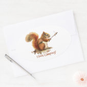 キャンピ生まれングおもしろいリスかわいい動物の引用文 楕円形シール (封筒)