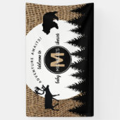 キャンピ素朴ングアウトドアアドベンチャーベビーシャワー 横断幕 (縦)