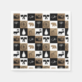 キャンピ素朴ングアウトドアアドベンチャー スタンダードカクテルナプキン