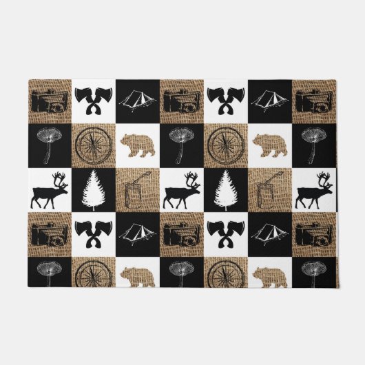 キャンピ素朴ングアウトドアアドベンチャー ドアマット (正面)