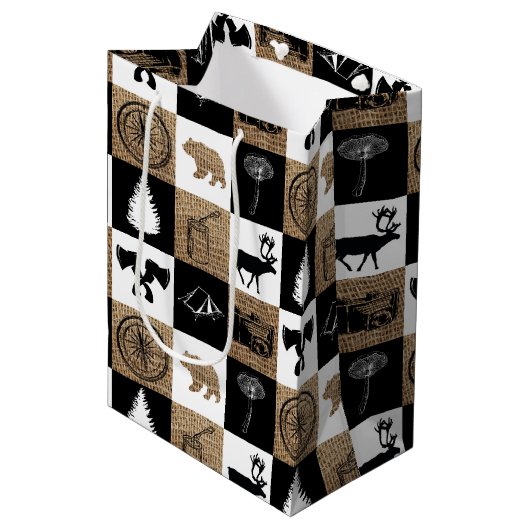 キャンピ素朴ングアウトドアアドベンチャー ミディアムペーパーバッグ (正面アングル)