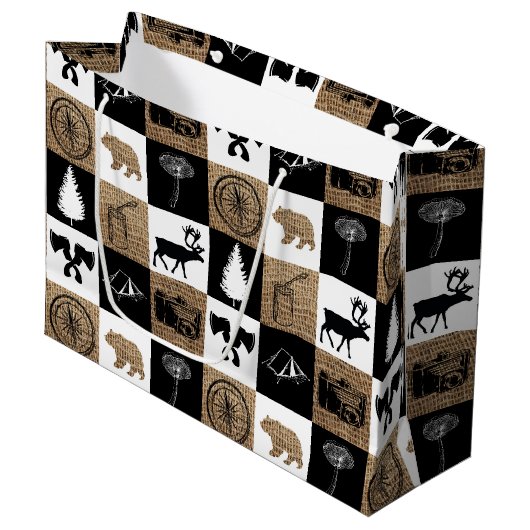 キャンピ素朴ングアウトドアアドベンチャー ラージペーパーバッグ (正面アングル)