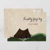 キャンピ素朴ングウェディングRSVP インビテーションポストカード (正面/裏面)