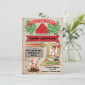 キャンピ素朴ングバースデーパーティフォト招待状 招待状 (スタンド正面)