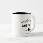 キャンピ素朴ングパーソナライズされたファミリー懇親会 ツートーンマグカップ (正面右)