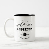 キャンピ素朴ングパーソナライズされたファミリー懇親会 ツートーンマグカップ (左)