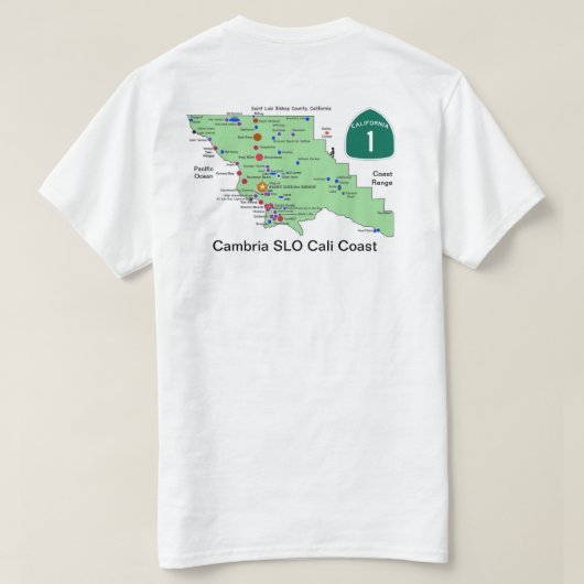 キャンブリアの地図 Tシャツ (デザイン裏面)