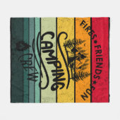 キャンプおもしろいクルーのスローガンおもしろいキャンパー フリースブランケット (正面(横))