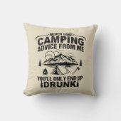 キャンプおもしろいリングことわざ クッション (正面)