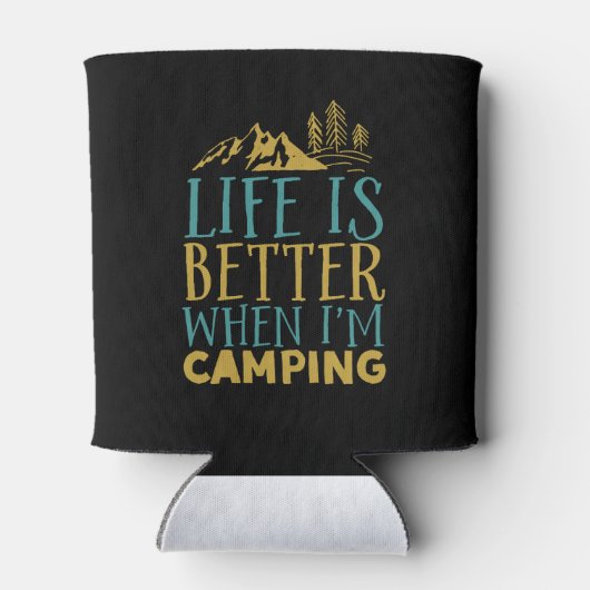 キャンプおもしろい中のハイキング引用文ライフが向上 缶クーラー (裏面)