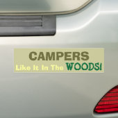 キャンプおもしろい! バンパーステッカー (車上)