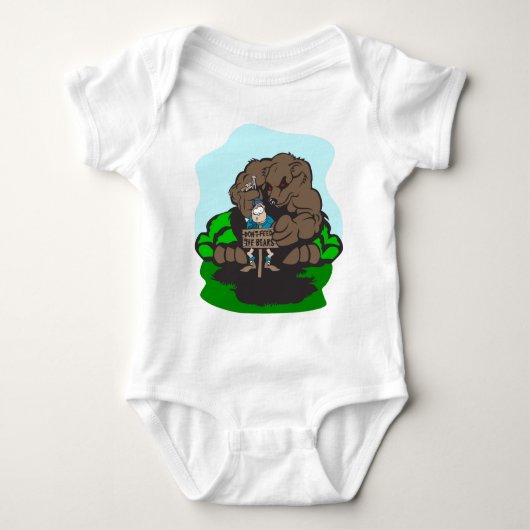 キャンプおもしろい ベビーボディスーツ (正面)