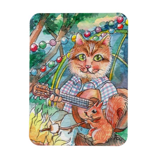 キャンプおもしろい マグネット (縦)