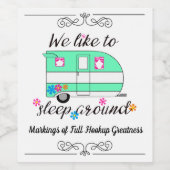 キャンプおもしろい/「私たちは眠るのがのまわりに好き!」 ワインラベル (シングルラベル)