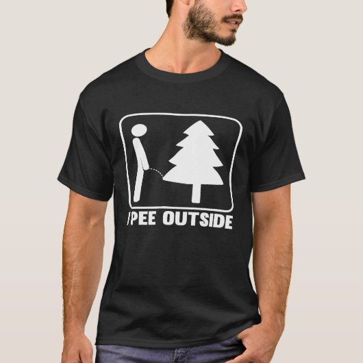 キャンプおもしろいTシャツ外に覗く_1 Tシャツ (正面)