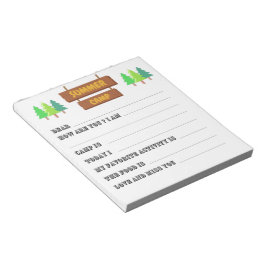 キャンプからの手紙の入力空白の: ノートパッド