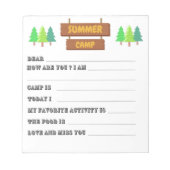 キャンプからの手紙の入力空白の: ノートパッド (正面)