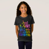 キャンプが大好きな女の子 Tシャツ (正面フル)