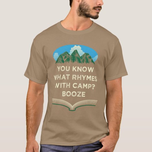 キャンプが韻を踏む ビール愛好家 キャンプ ドリンカー C Tシャツ (正面)