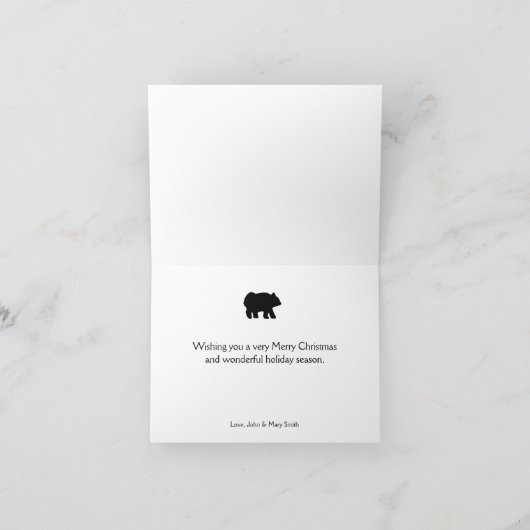 キャンプくまの森ADIRONDACKのクリスマスカード シーズンカード (内部)