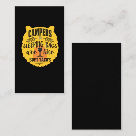 キャンプしているおもしろいな森林くま引用文のギフトをハイキングします 名刺 (正面/裏面)