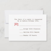 キャンプしている赤い油のランタンの常緑樹R.S.V.P.を結婚します 出欠カード (裏面)