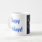 キャンプしている雪だるま マグカップ (正面左)