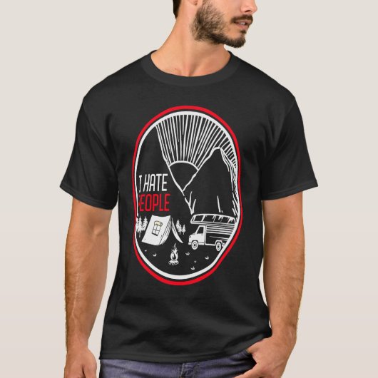 キャンプする人が大嫌い Tシャツ (正面)