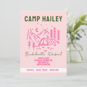 キャンプでの花嫁の最後の週末の招待状 招待状 (スタンド正面)