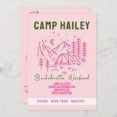 キャンプでの花嫁の最後の週末の招待状 招待状 (正面/裏面)