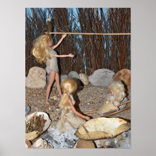 キャンプでの部族の生活。 ポスター (正面)