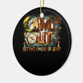 キャンプでイエスのSmoreをサマーキャクールンプ セラミックオーナメント (左)