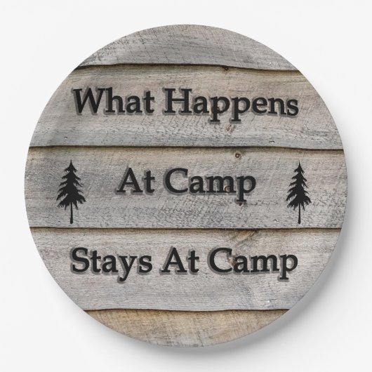 キャンプで何が起こるか ペーパープレート (正面)