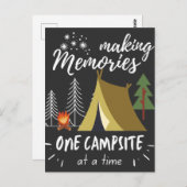 キャンプで思い出を一度に1つのキャンプ場にする ポストカード (正面/裏面)