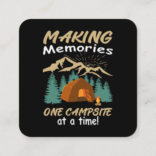 キャンプで思い出を作る スクエア名刺 (裏面)