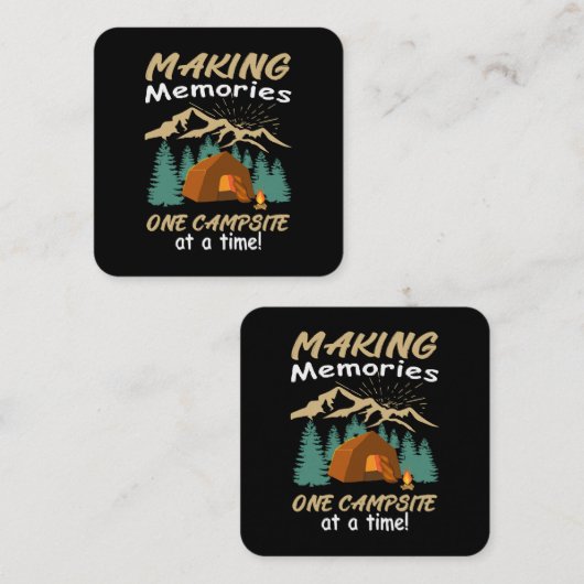 キャンプで思い出を作る スクエア名刺 (正面/裏面)