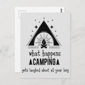 キャンプで起こること一年中笑われる ポストカード (正面/裏面)