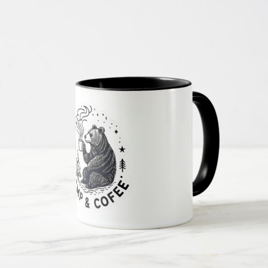 キャンプとコーヒーベア マグカップ (正面右)