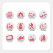 キャンプとスキーのシール スクエアシール (正面)